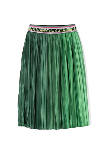 Karl Lagerfeld Kids Gonna plissettata con fascia logo - Verde