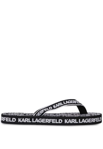 Karl Lagerfeld logo-print flat flip flops - Nero