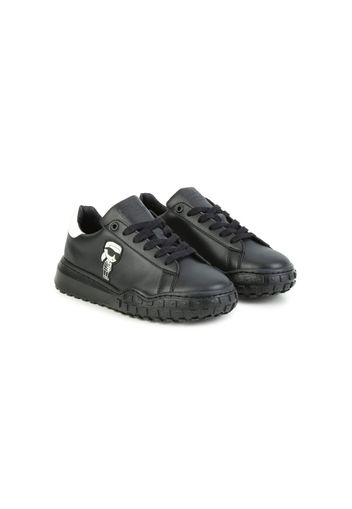 Karl Lagerfeld Kids Karl Ikonik lace-up leather sneakers - Nero