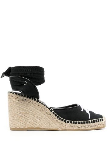 Karl Lagerfeld 85mm logo-embroidered espadrilles - Nero