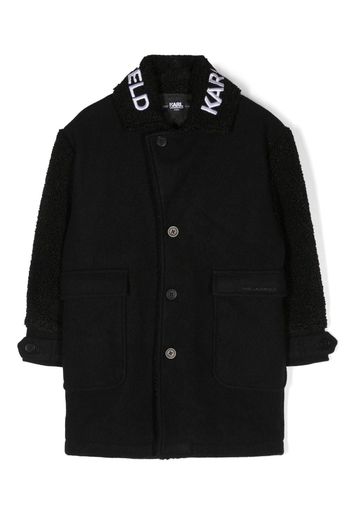 Karl Lagerfeld Kids Cappotto monopetto con logo - Nero