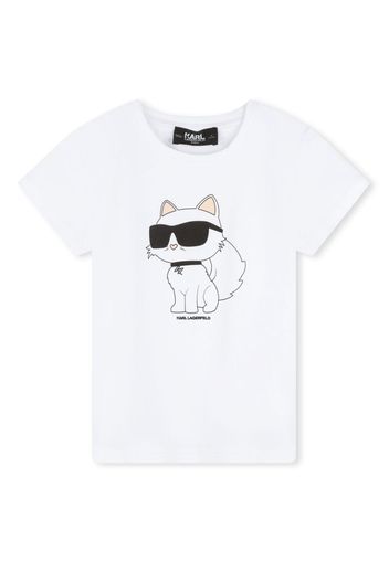 Karl Lagerfeld Kids Choupette-print cotton T-Shirt - Bianco