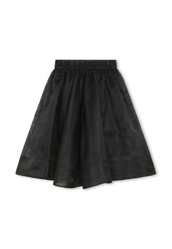 Karl Lagerfeld Kids striped logo-waist skirt - Nero