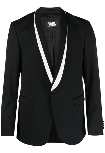 Karl Lagerfeld contrasting-lapels single-breasted blazer - Nero