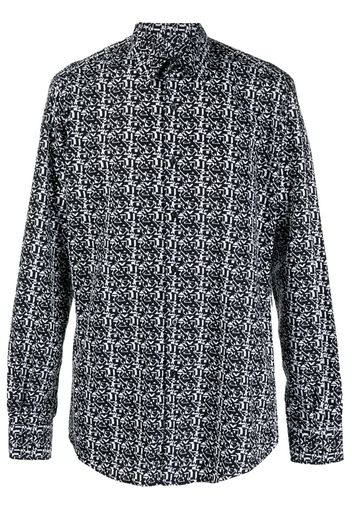 Karl Lagerfeld abstract-pattern long-sleeve shirt - Nero