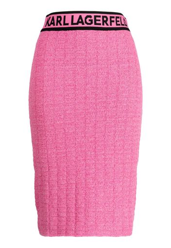 Karl Lagerfeld logo-waistband pencil skirt - Rosa
