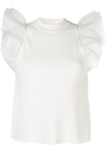 Karl Lagerfeld Top con ruches - Bianco