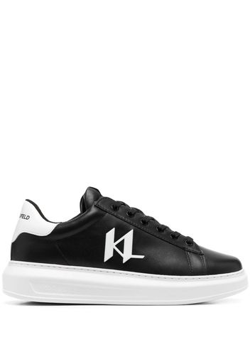 Karl Lagerfeld logo-appliqué leather sneakrrs - Nero