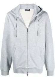 K embroidery zip-up hoodie