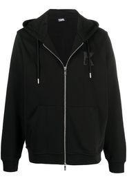 K embroidery zip-up hoodie