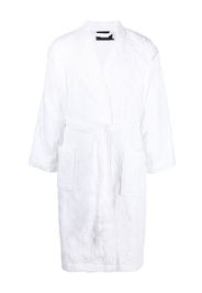 Karl Lagerfeld monogram-pattern tie-front bathrobe - Bianco