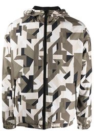 Karl Lagerfeld patterned zip-up hooded jacket - Verde