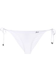 Karl Lagerfeld logo-plaque tied bikini bottoms - Bianco