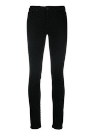 Karl Lagerfeld Jeans skinny con logo floccato - Nero