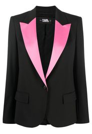 Karl Lagerfeld Blazer monopetto con revers satinati - Nero