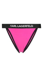 Karl Lagerfeld Slip bikini con banda logo - Rosa