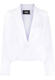 Karl Lagerfeld Blazer crop in pizzo sangallo - Bianco