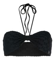 Karl Lagerfeld Top bikini con monogramma KL - Nero