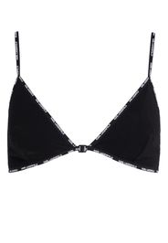 Karl Lagerfeld logo-printed edge triangle bra - Nero