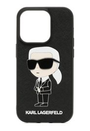 Karl Lagerfeld embossed-logo iPhone 14 Pro case - Nero
