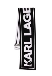 Karl Lagerfeld Kessential logo-knit scarf - Nero