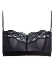 Karl Lagerfeld logo-embroidered lace bralette - Nero