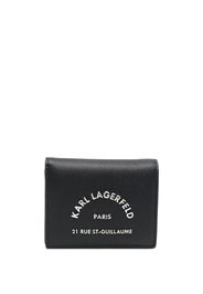 Karl Lagerfeld Portafoglio bi-fold con placca logo - Nero