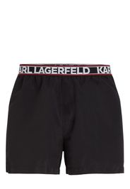 Karl Lagerfeld logo-waist swim shorts - Nero