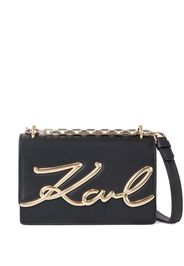 Karl Lagerfeld K/Signature leather crossbody bag - Nero