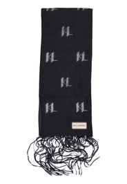 Karl Lagerfeld logo-print silk-blend scarf - Nero