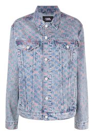 Karl Lagerfeld monogram-print denim jacket - Blu