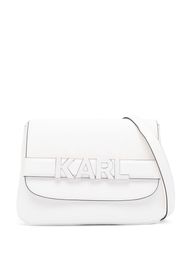 Karl Lagerfeld Borsa a spalla K/Letters con applicazione - Bianco