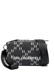 Karl Lagerfeld Borsa a tracolla con placca logo - Grigio