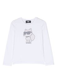 Karl Lagerfeld Kids T-shirt Choupette con borchie - Bianco