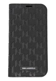 Karl Lagerfeld Cover per iPhone 14 Pro con logo goffrato - Nero