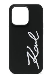 Karl Lagerfeld Cover per iPhone 14 Pro con stampa - Nero