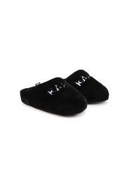 Karl Lagerfeld Kids Slippers con ricamo - Nero