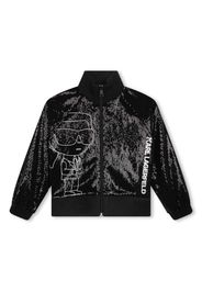 Karl Lagerfeld Kids sequin-embellished bomber jacket - Nero