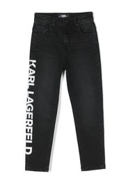 Karl Lagerfeld Kids Jeans affusolati con stampa - Nero