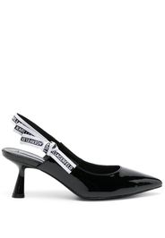 Karl Lagerfeld 75mm logo-strap leather pumps - Nero