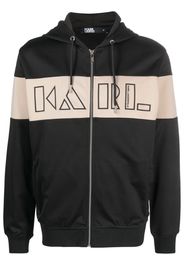 Karl Lagerfeld logo-print zipped hoodie - Nero