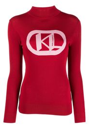 Karl Lagerfeld logo-intarsia mock-neck jumper - Rosso