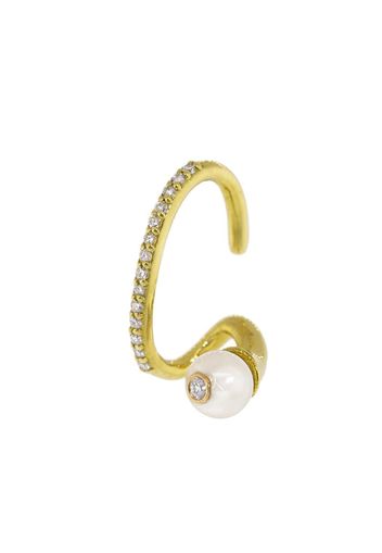 18kt gold diamond Crescendo pearl pavé ear cuff