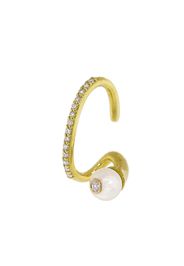 18kt gold diamond Crescendo pearl pavé ear cuff