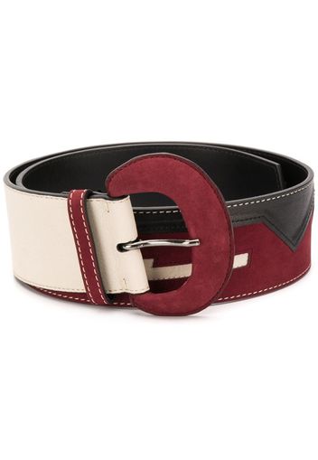 colour-block buckle belt