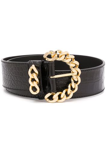 crocodile-effect chain-buckle belt