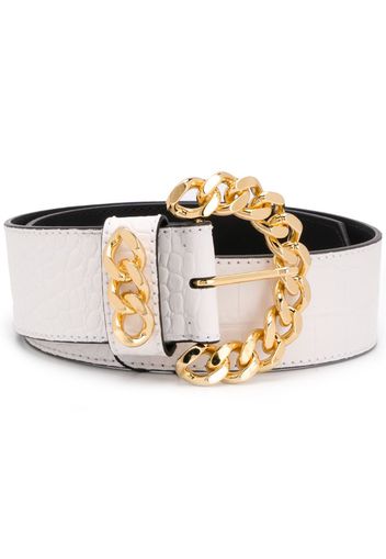 crocodile-effect chain-buckle belt