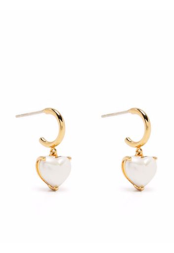 Kate Spade pearl heart huggie earrings - Oro