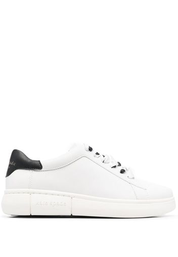 Kate Spade polka-dot lace leather sneakers - Bianco