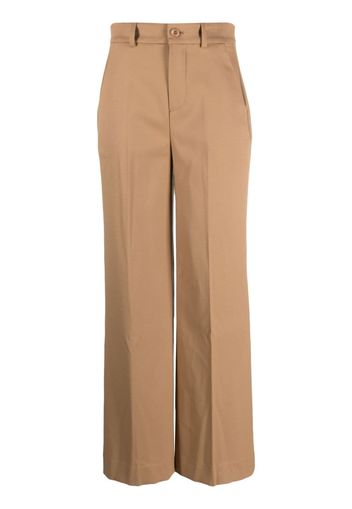 Kate Spade high-waisted wide-leg trousers - Marrone